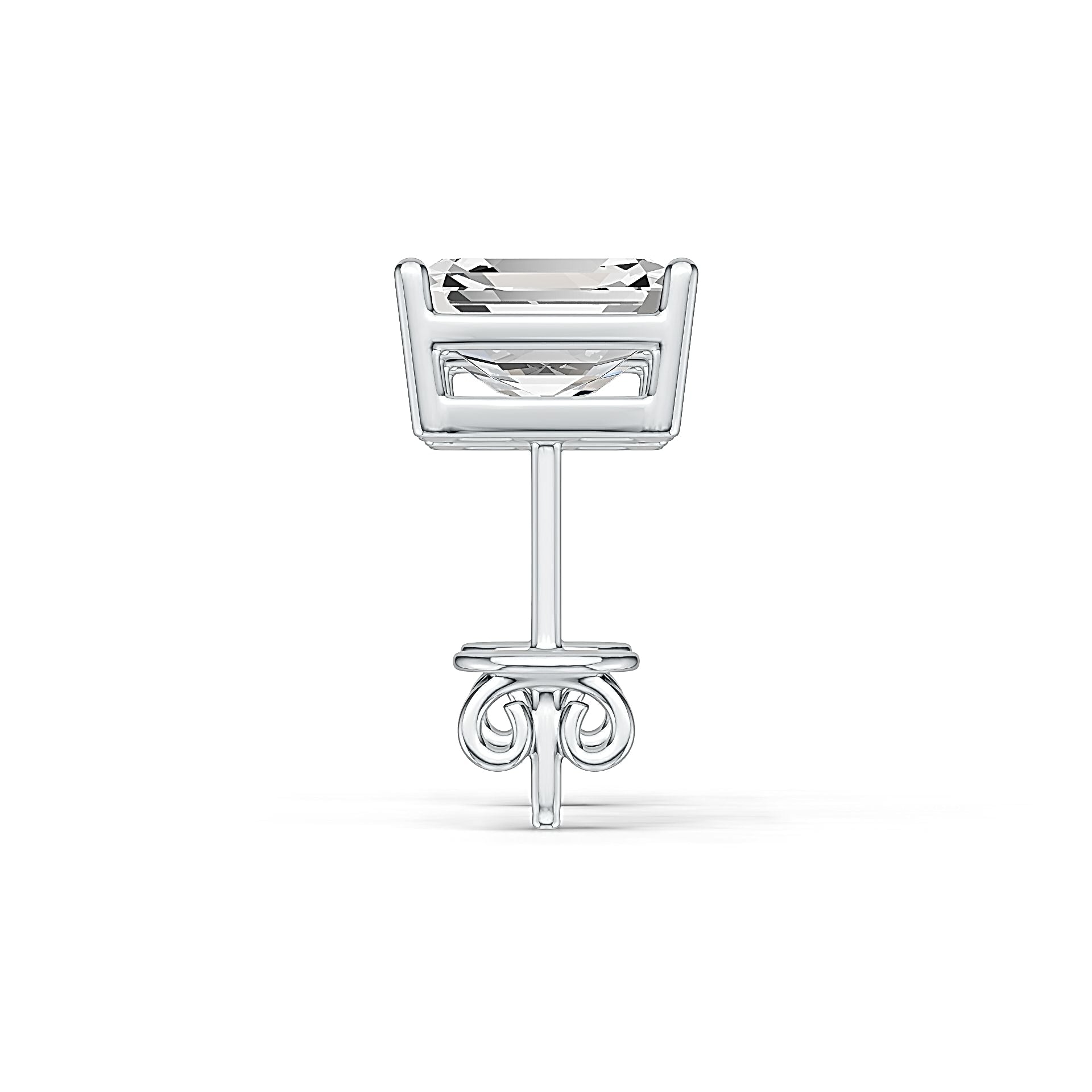 Sterling Silver Semi Mount Earrings Setting Emerald OCT 8X6mm DHJ