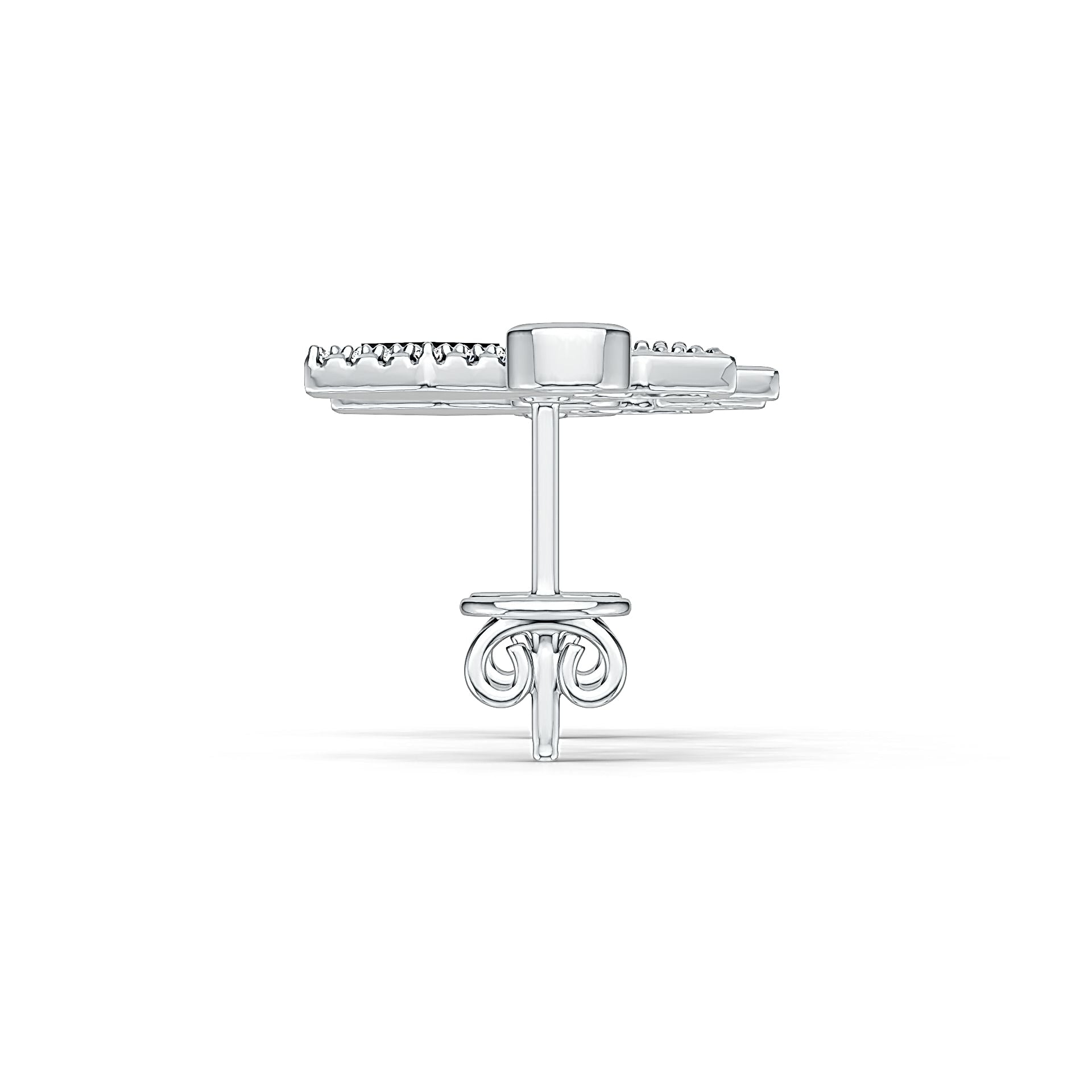 Sterling Silver Semi Mount Earrings Setting Round RD 2.6mm DHJ