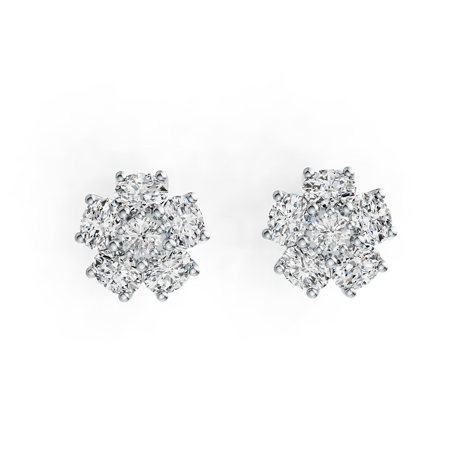 Platinum Semi Mount Earrings Setting Oval OV 4X3mm RD 3x3mm DHJ