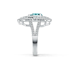Sterling Silver Semi Mount Ring Setting Pear PE 8X6mm with White Topaz DHJ