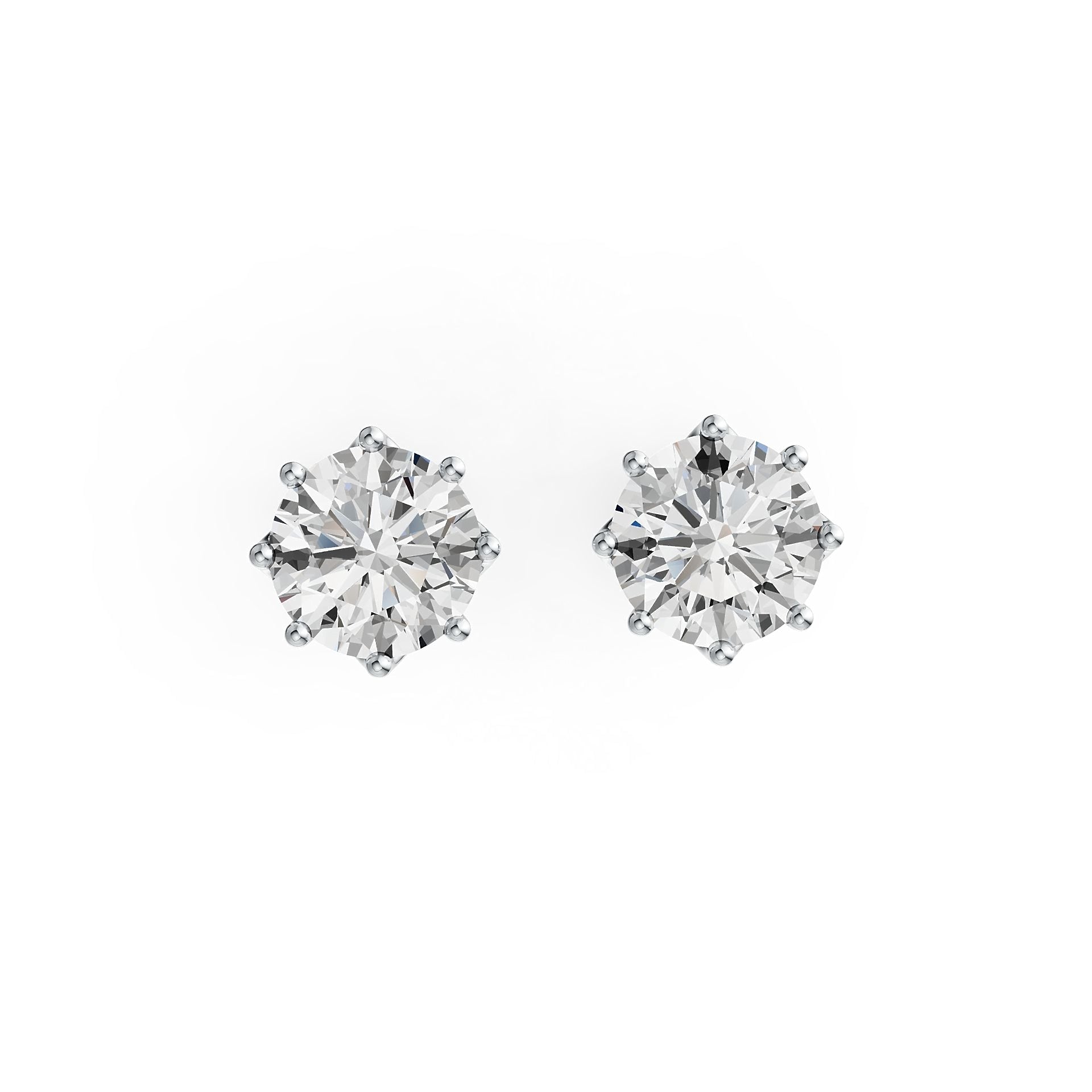14K Gold Semi Mount Earrings Setting Round RD 8x8mm Stud DHJ