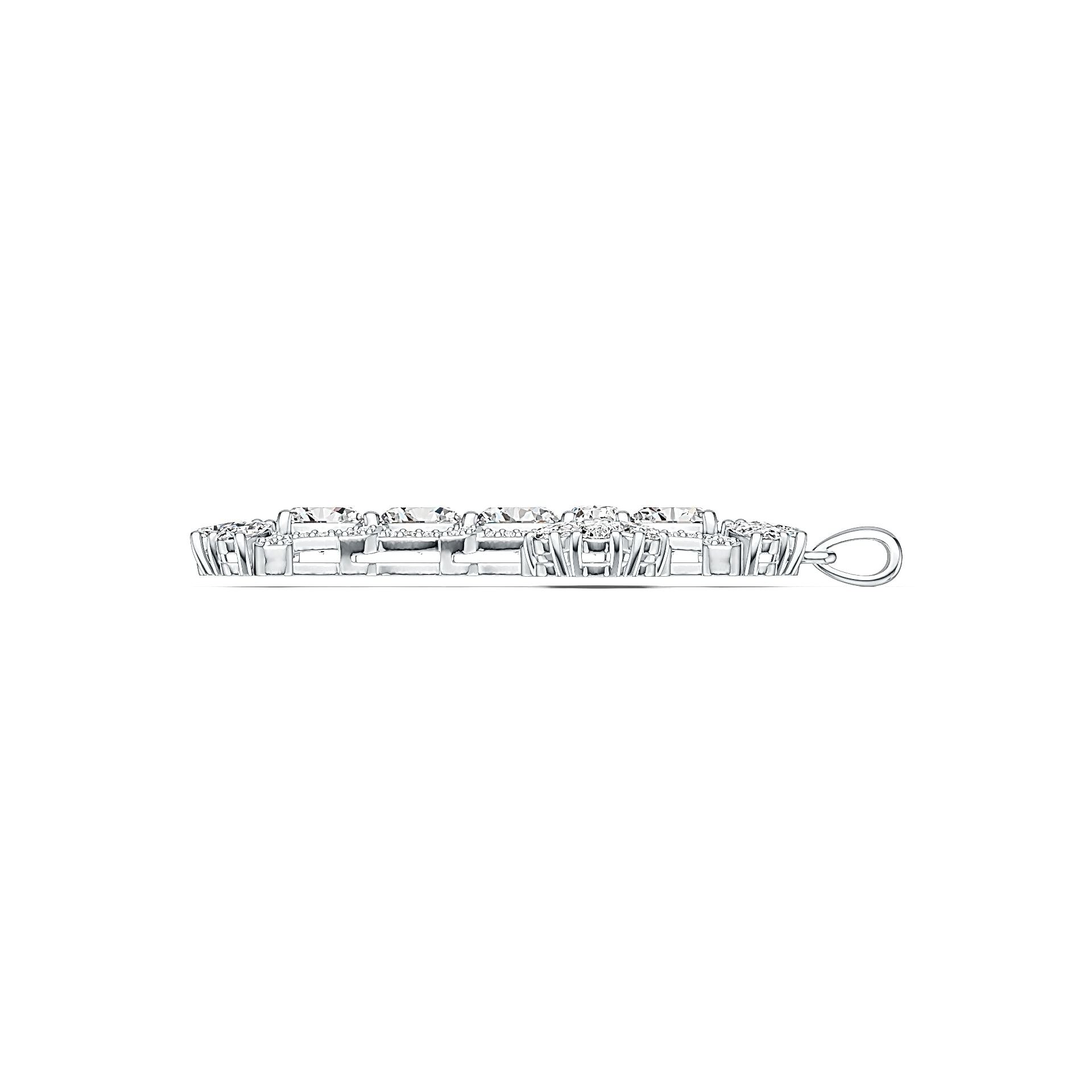 Sterling Silver Semi Mount Pendant Setting Oval OV 7X5mm Cross Pendant DHJ