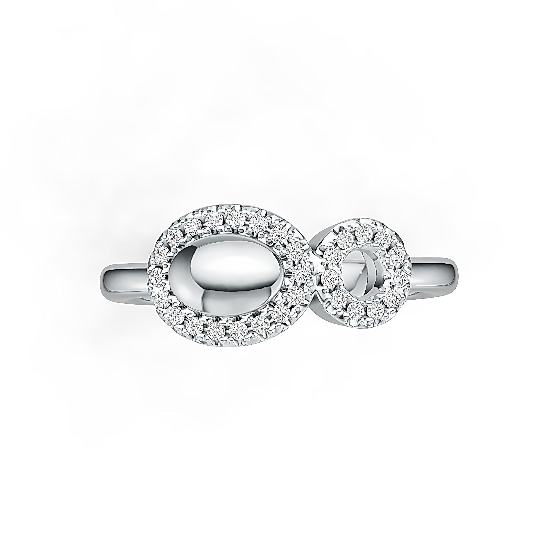 14K Gold Semi Mount Ring Setting Round RD 1.0mm Diamond Accent DHJ