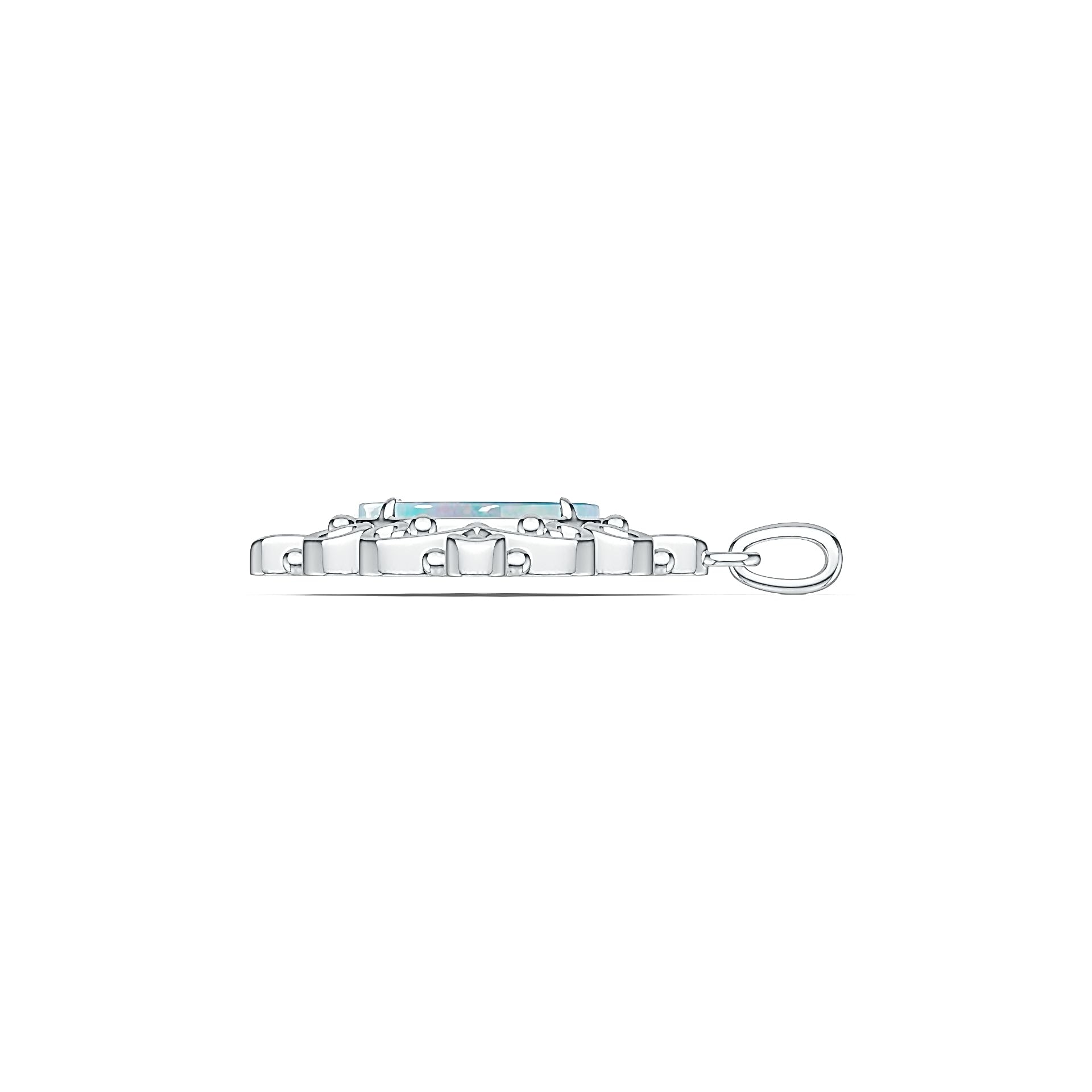 Sterling Silver Semi Mount Pendant Setting Round RD 15x15mm DHJ