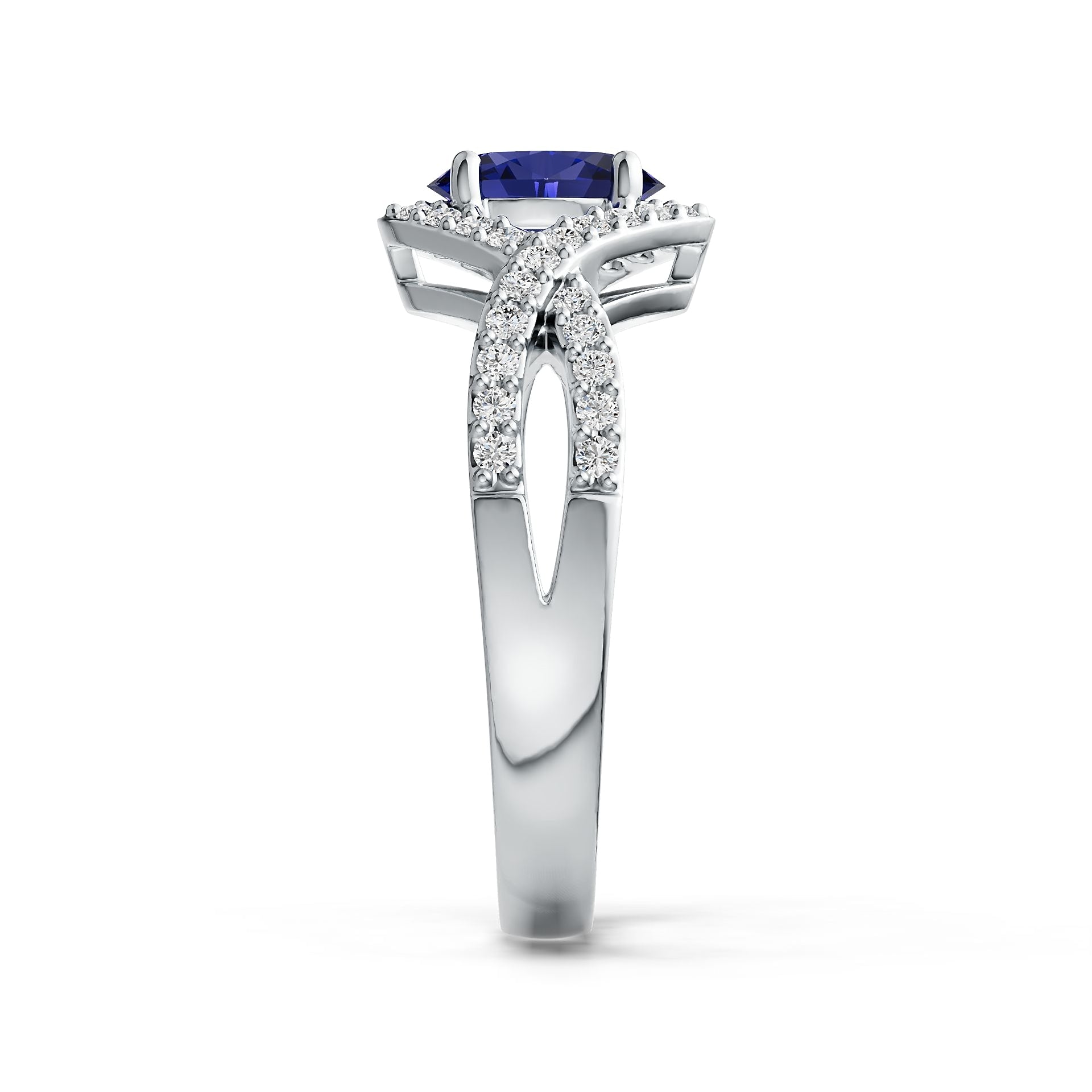 Sterling Silver Semi Mount Ring Setting Oval OV 7X5mm with White Topaz Syzjewelry