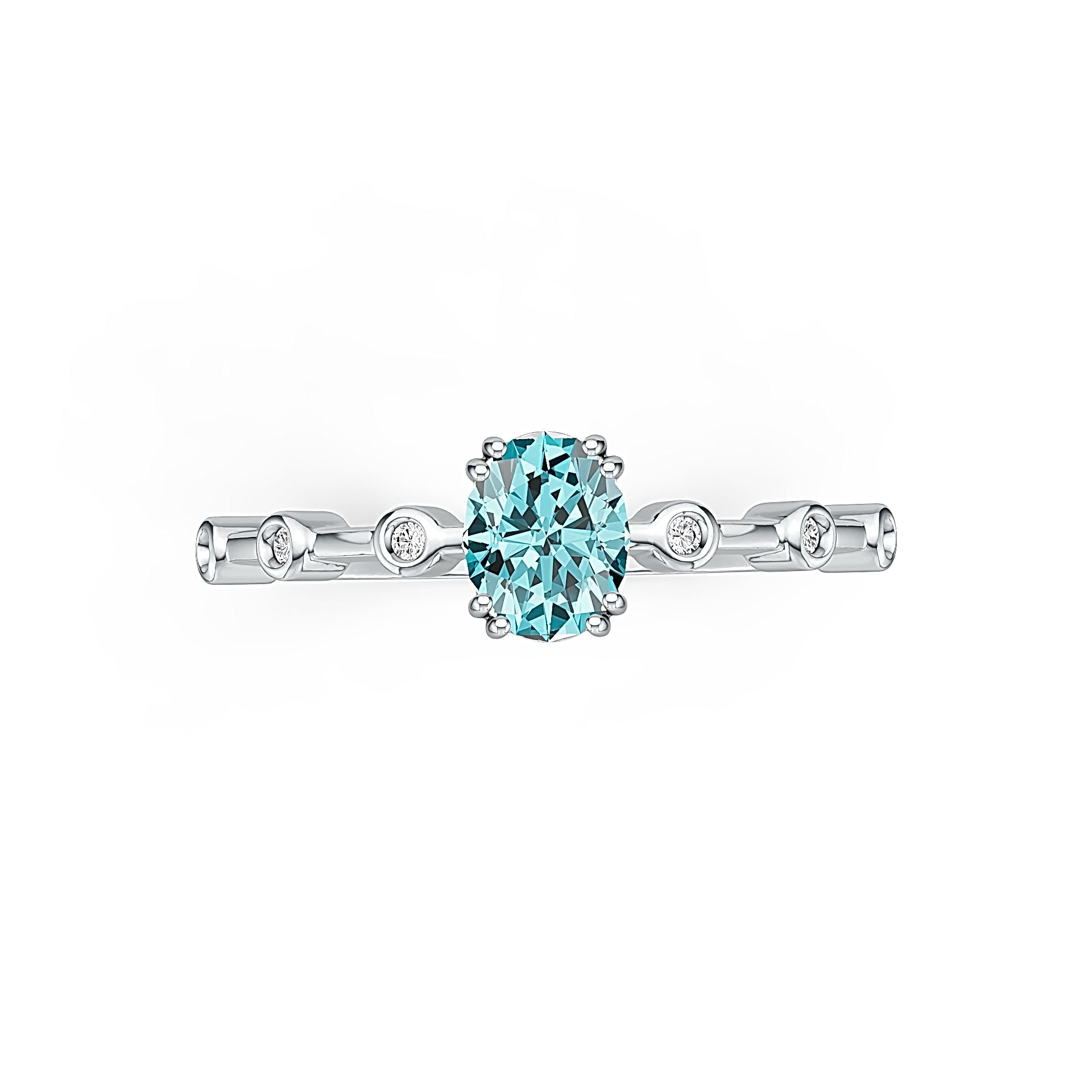 10K Gold Semi Mount Ring Setting Oval OV 7x5mm Solitaire Moissanite Accent DHJ