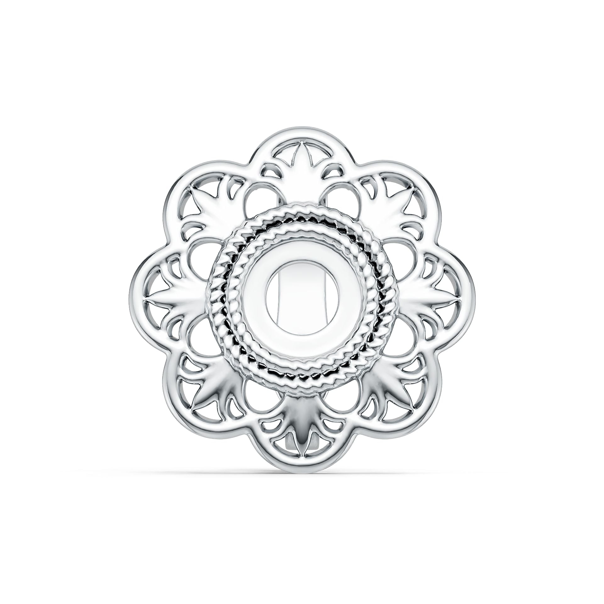 Sterling Silver Semi Mount Pendant Setting Round Rd DHJ