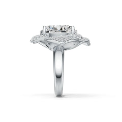 Sterling Silver Semi Mount Ring Setting Round RD 15x15mm Flower Theme DHJ