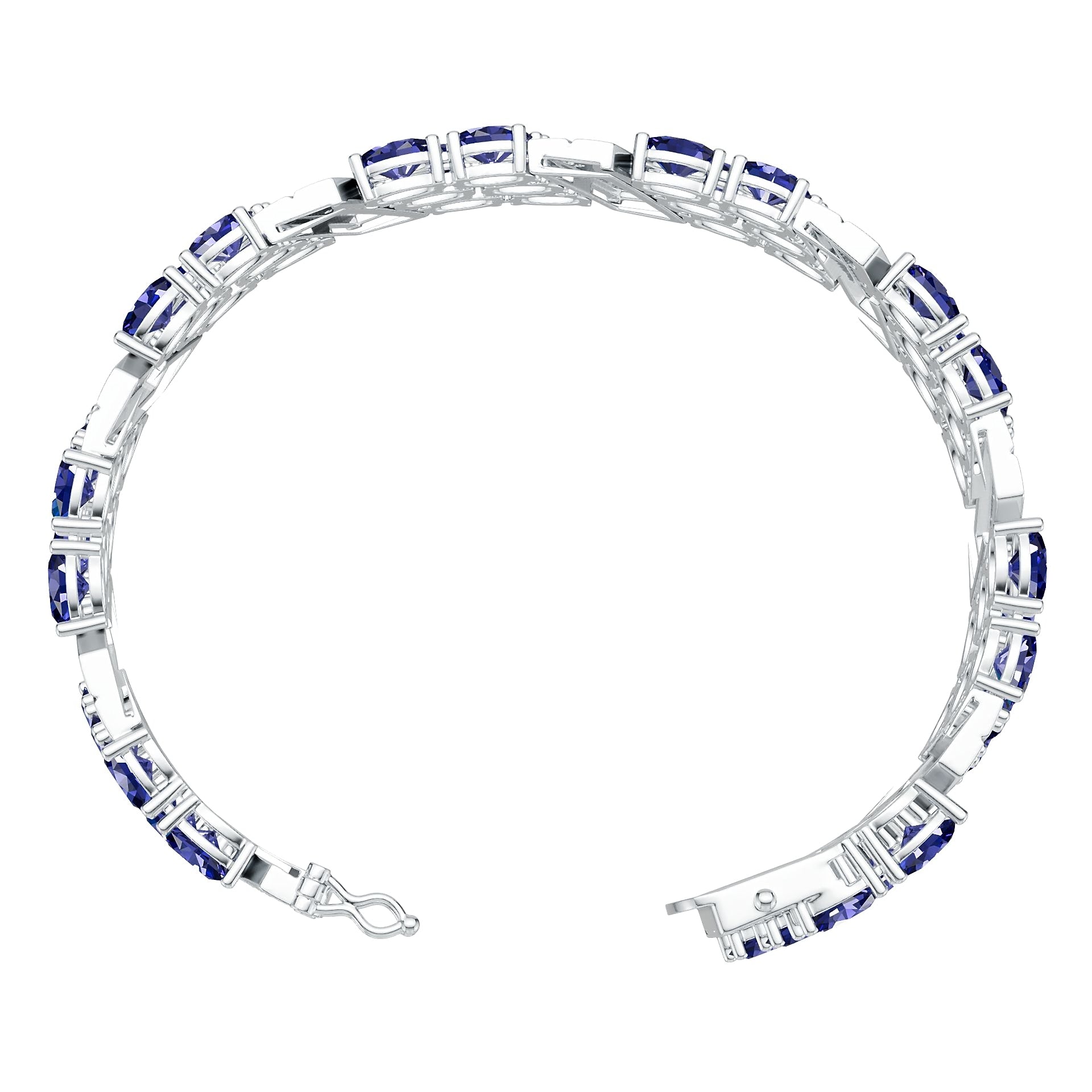 Sterling Silver Semi Mount Bracelet Setting Round Rd 7x5mm Diamond Accent DHJ