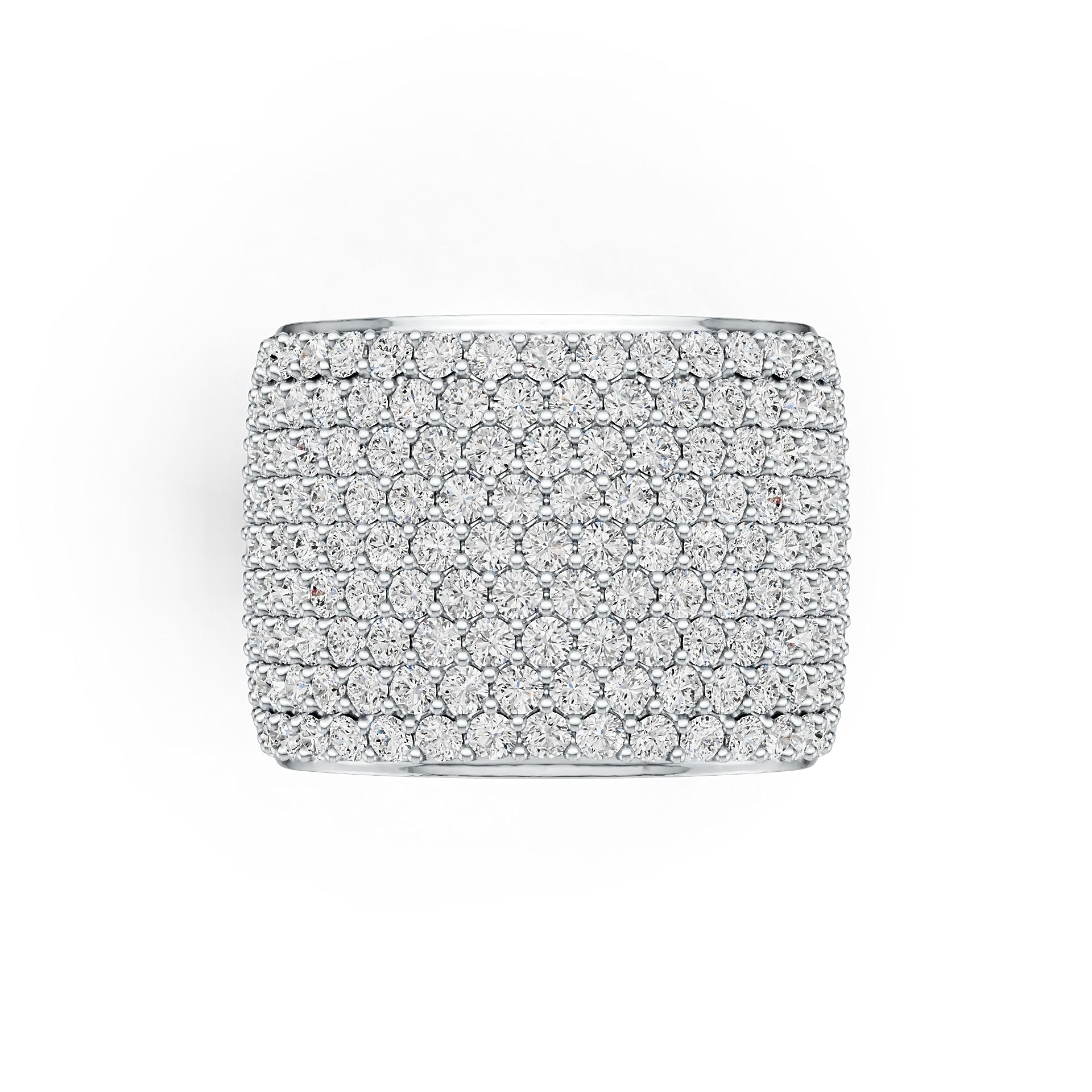 10K Gold Ring with or Moissanite Pave Cluster Dome Statement Ring Moissanite Accent DHJ
