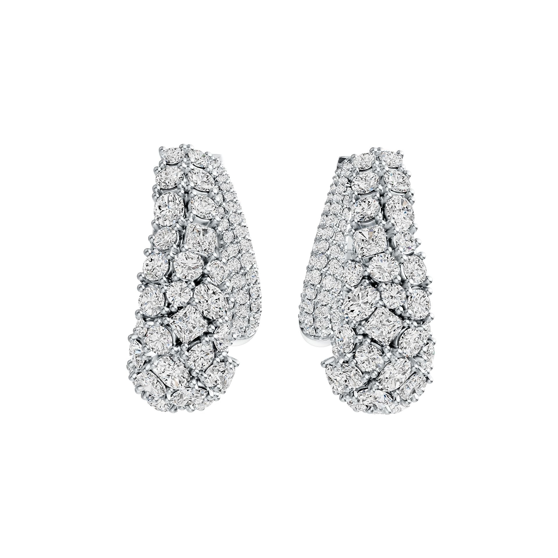 14K Gold Hoop Earrings with or Moissanite Diamond Accent DHJ