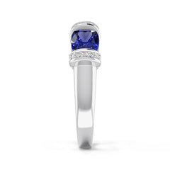 Platinum Semi Mount Ring Setting Round Ro 7x5mm Syz Jewelry