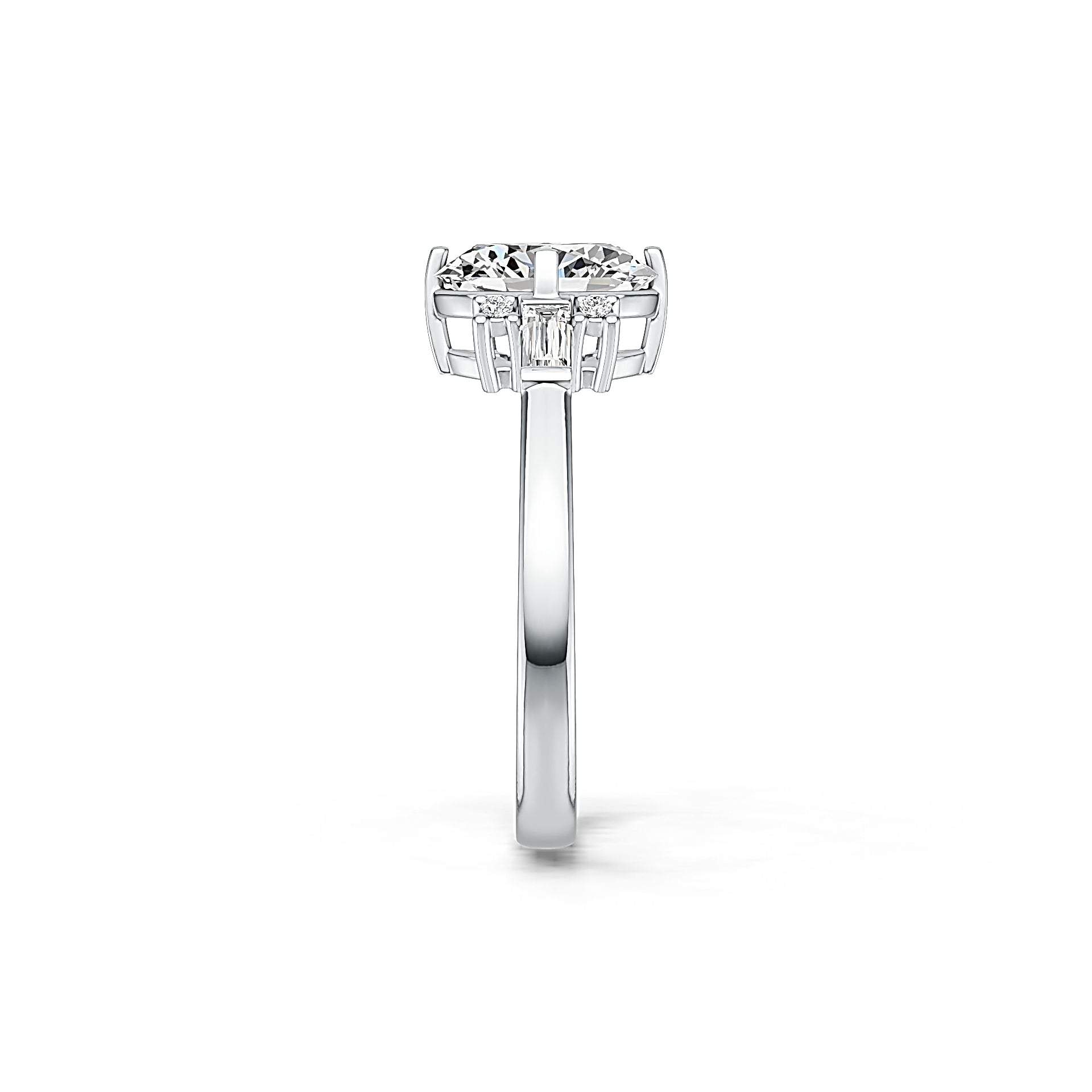 Sterling Silver Semi Mount Ring Setting Oval OV 10X8mm White Topaz M0075DK21205R - Syzjewelry