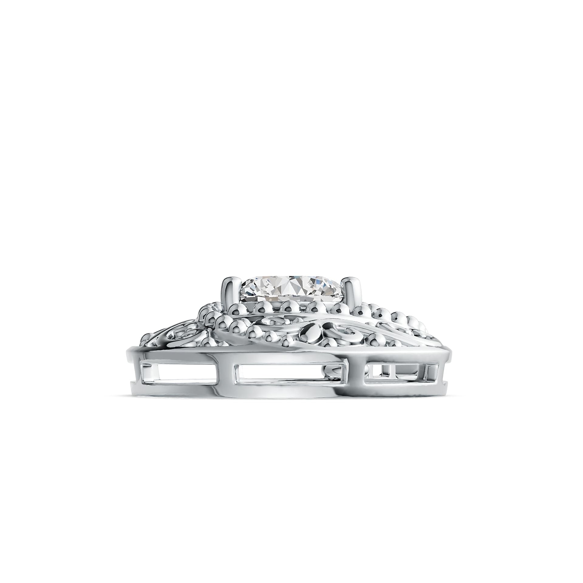 Sterling Silver Semi Mount Pendant Setting Round RD 8x8mm DHJ