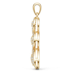 18K Gold Semi Mount Pendant Setting Round Ro 1x1mm Diamond Accent Syz Jewelry
