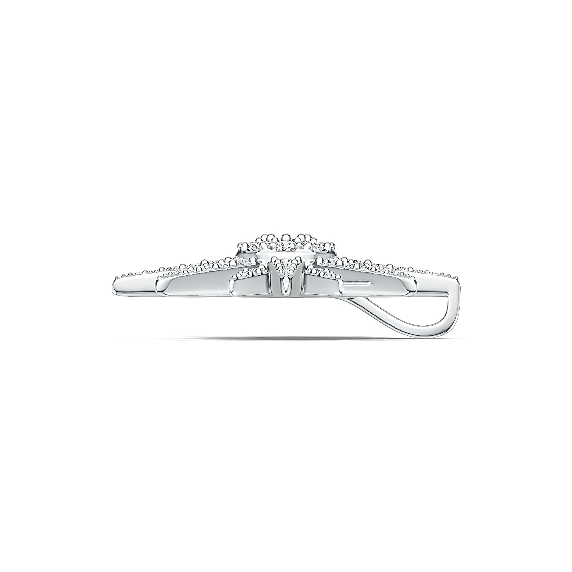 Platinum Pendant Starburst Theme with or Moissanite Diamond Accent DHJ