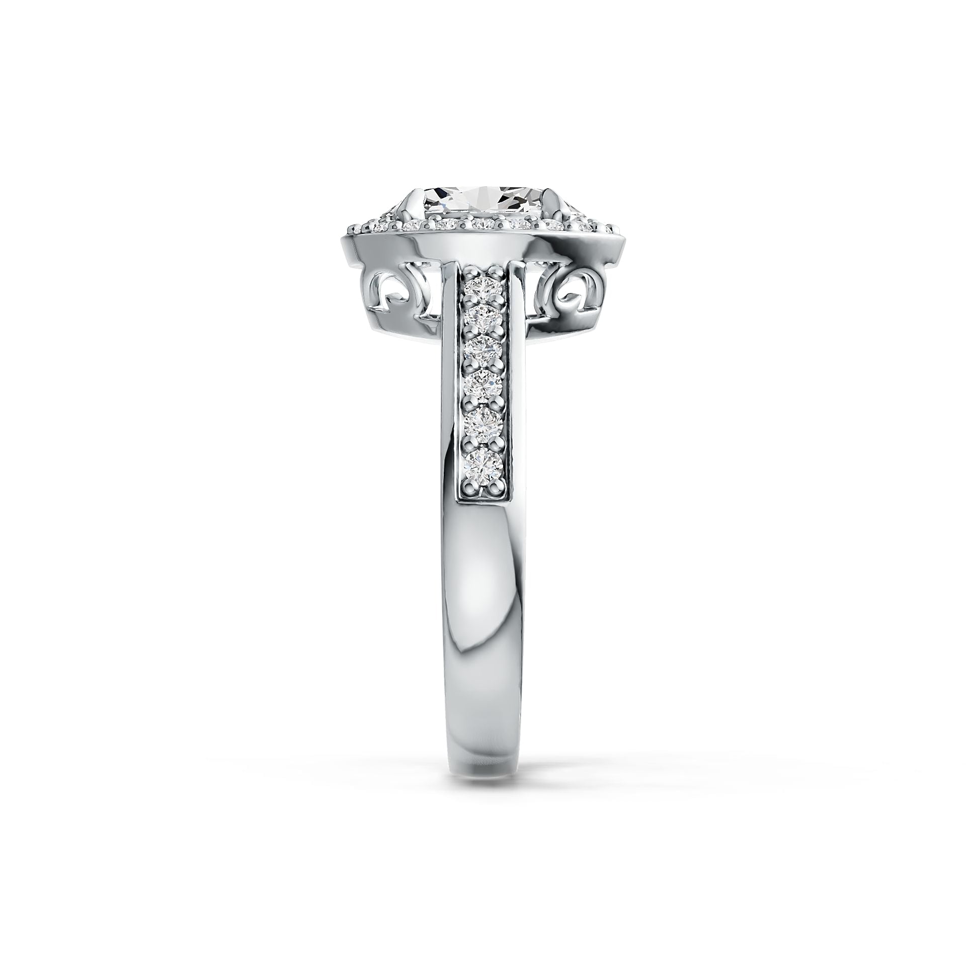Sterling Silver Semi Mount Ring Setting Oval OV 8X6mm Halo DHJ