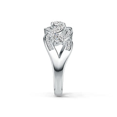 Sterling Silver Ring Braided Stackable Theme in White Topaz or Moissanite DHJ