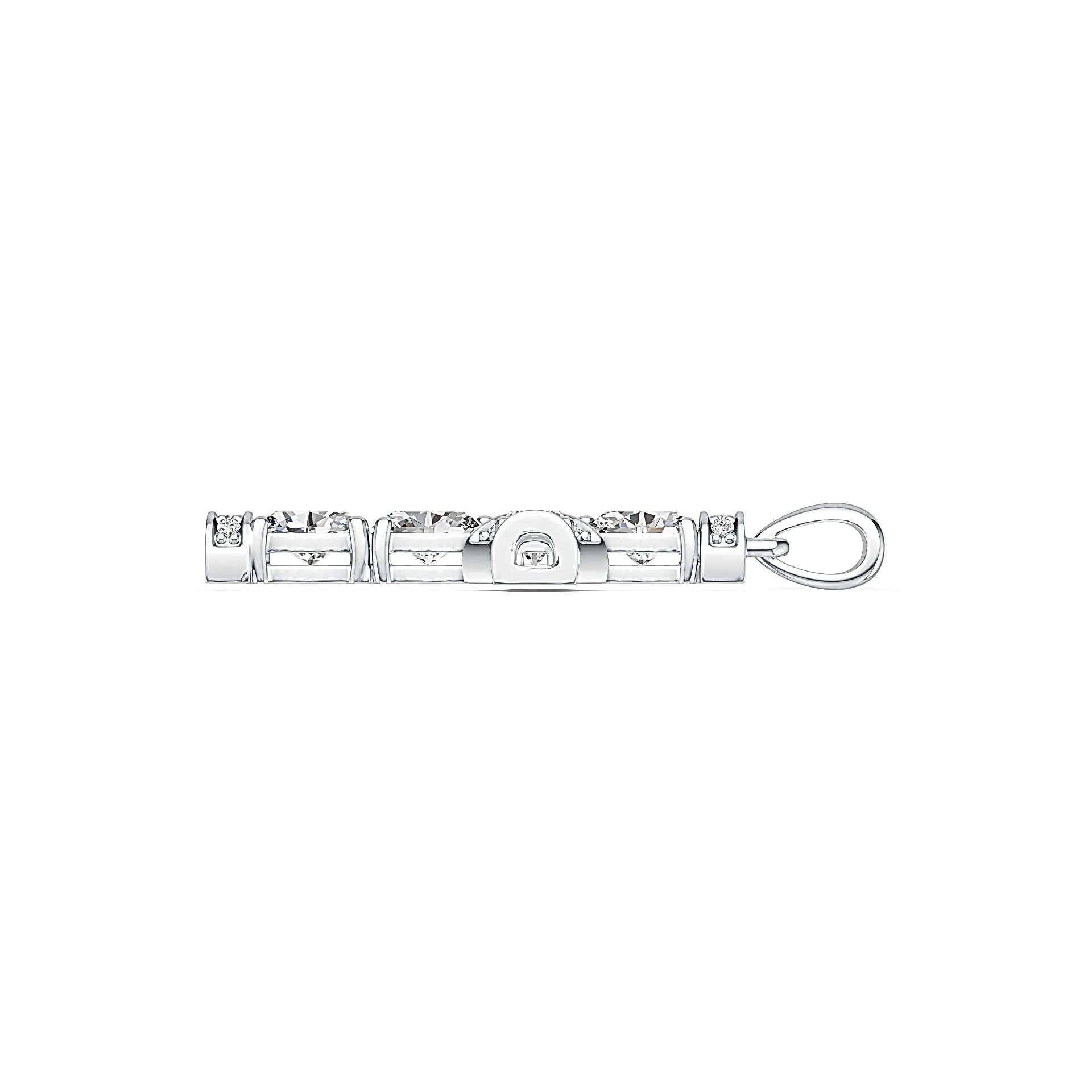 Platinum Semi Mount Pendant Setting Oval OV 6X4mm Diamond Accent DHJ