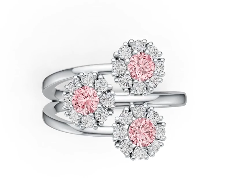 10K Gold Semi Mount Ring Setting Round RD 4x4mm Moissanite Accent DHJ