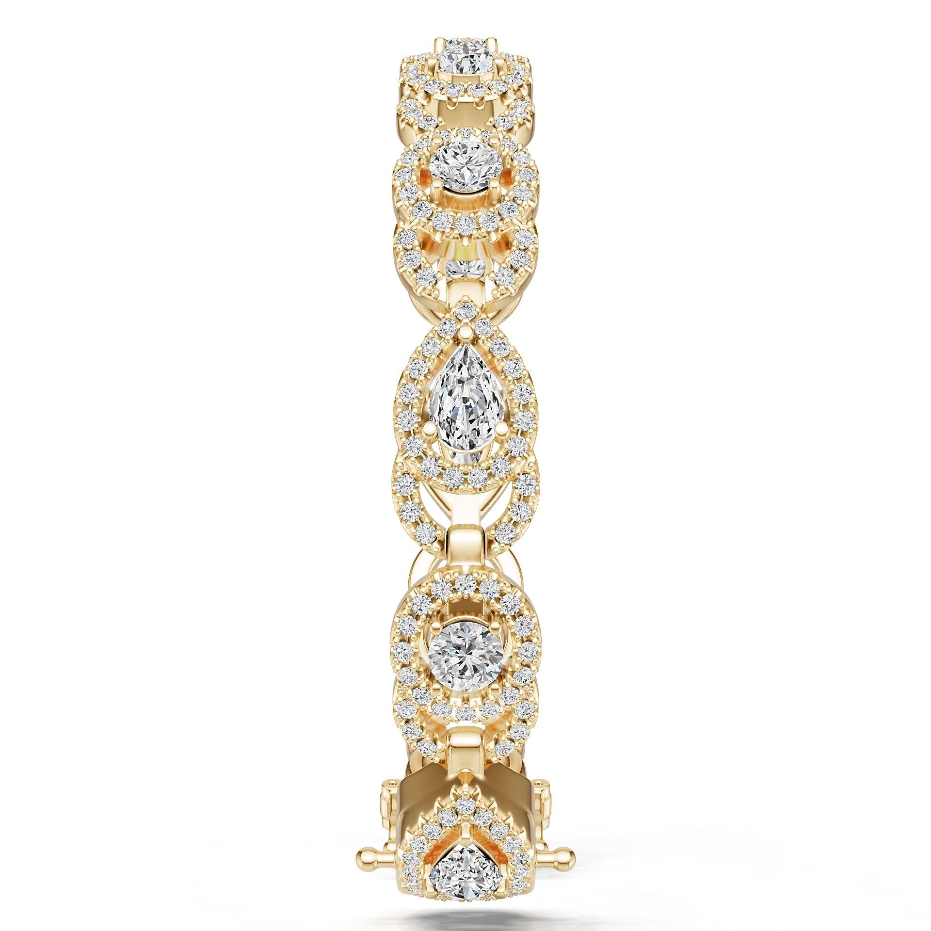 10K Gold Semi Mount Bracelet Setting Pear Pe 7x5mm Moissanite Accent Syz Jewelry