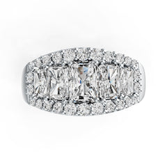 10K Gold Semi Mount Ring Setting Emerald OCT 7X5mm OCT 6X4mm OCT 5X3mm Moissanite Accent DHJ