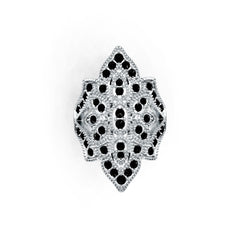 14K Gold Cocktail Ring with or Moissanite Art Deco Diamond Accent DHJ