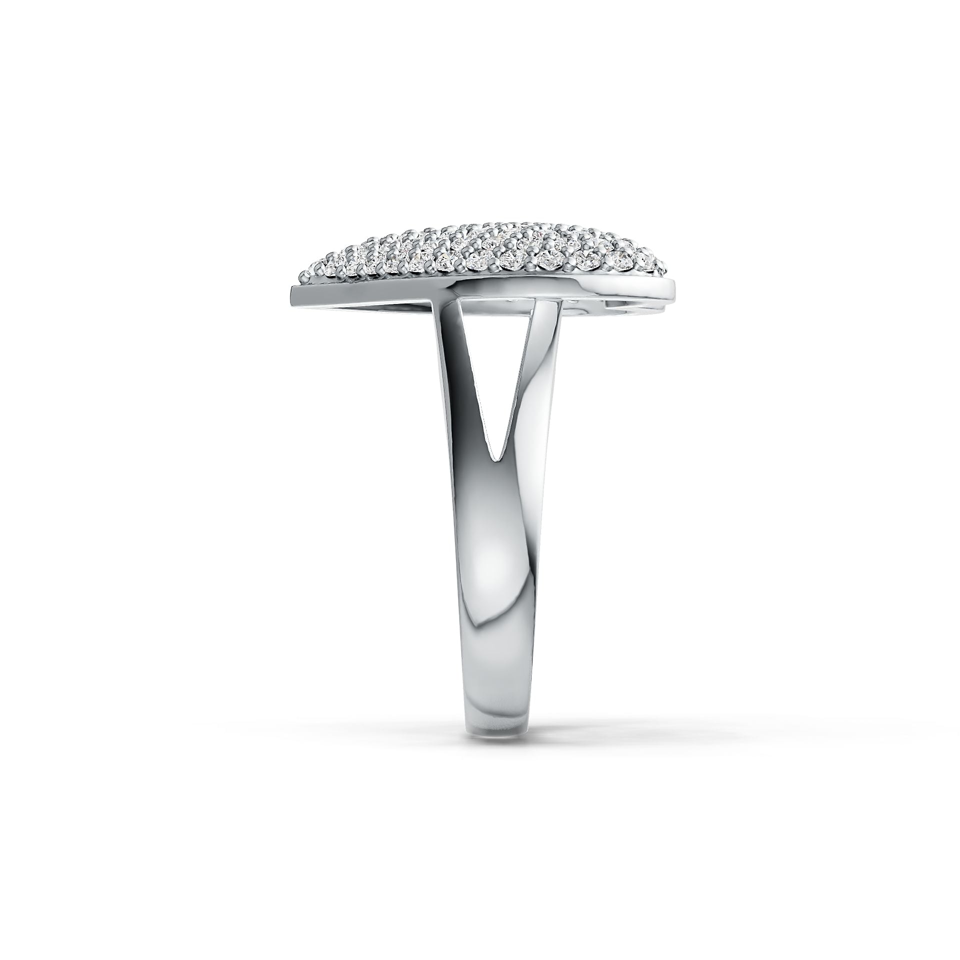 Sterling Silver Ring Pave Heart Theme with White Topaz or Moissanite Syzjewelry