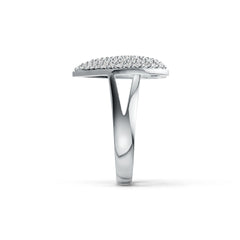 Sterling Silver Ring Pave Heart Theme with White Topaz or Moissanite Syzjewelry