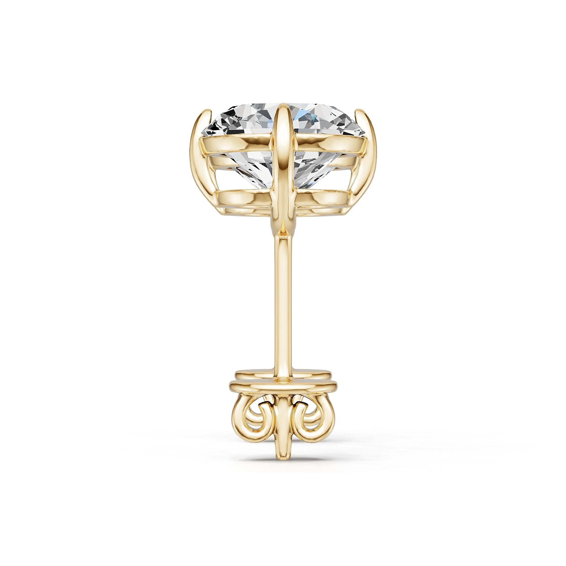 18K Gold Semi Mount Earrings Setting Round Ro 6x6mm Syz Jewelry