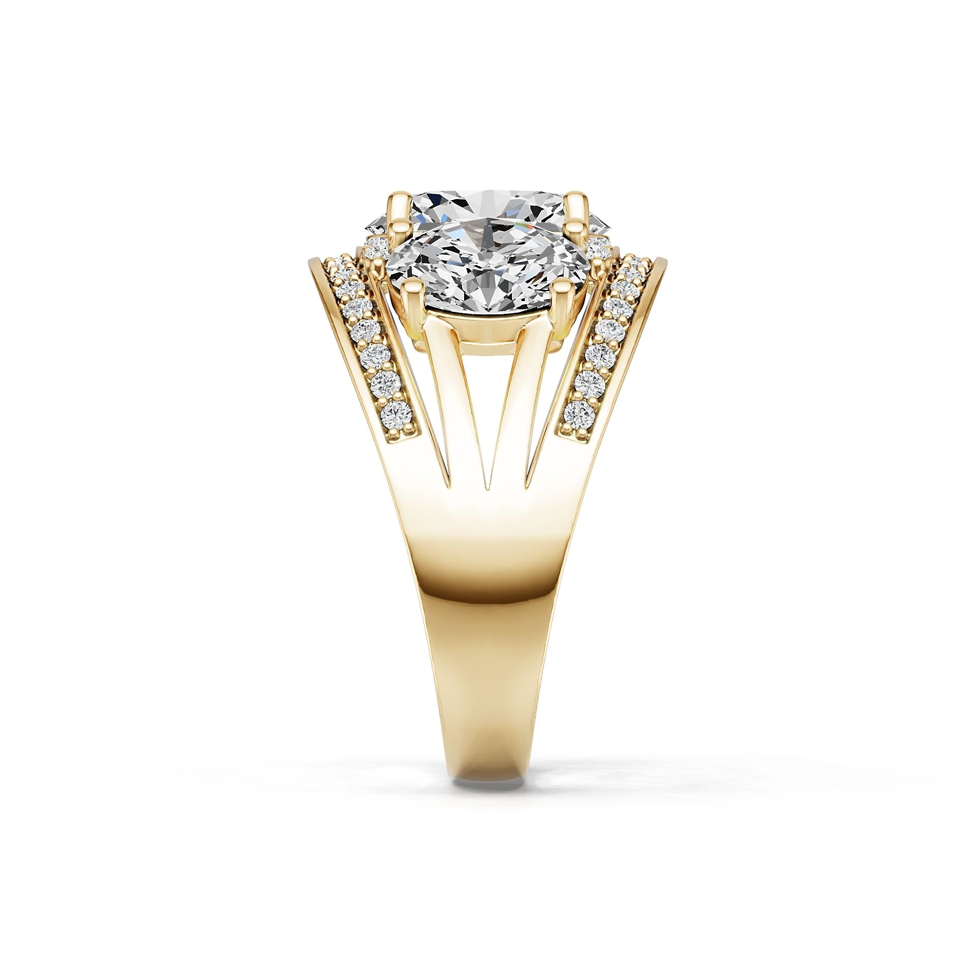 10K Gold Semi Mount Ring Setting Oval Ov 10x8mm Moissanite Accent Syz Jewelry