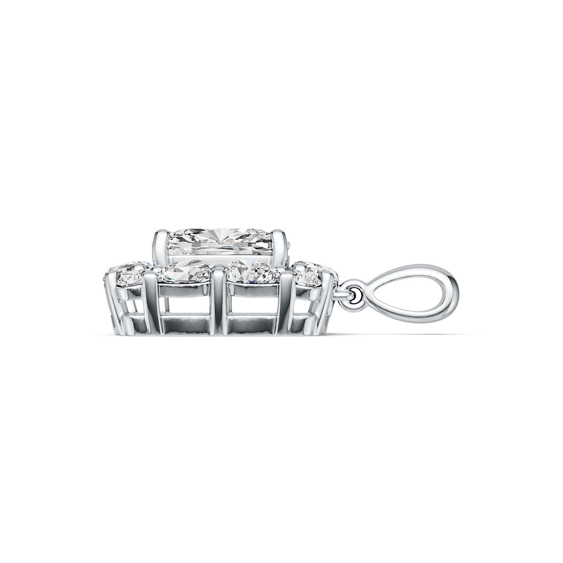 Sterling Silver Semi Mount Pendant Setting Cushion CU 9X7mm DHJ