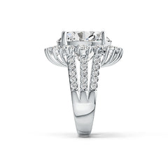 Sterling Silver Semi Mount Ring Setting Oval 14X12mm Split Shank Halo