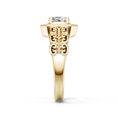 18K Gold Semi Mount Ring Setting Round Ro 6x6mm Diamond Accent Syz Jewelry