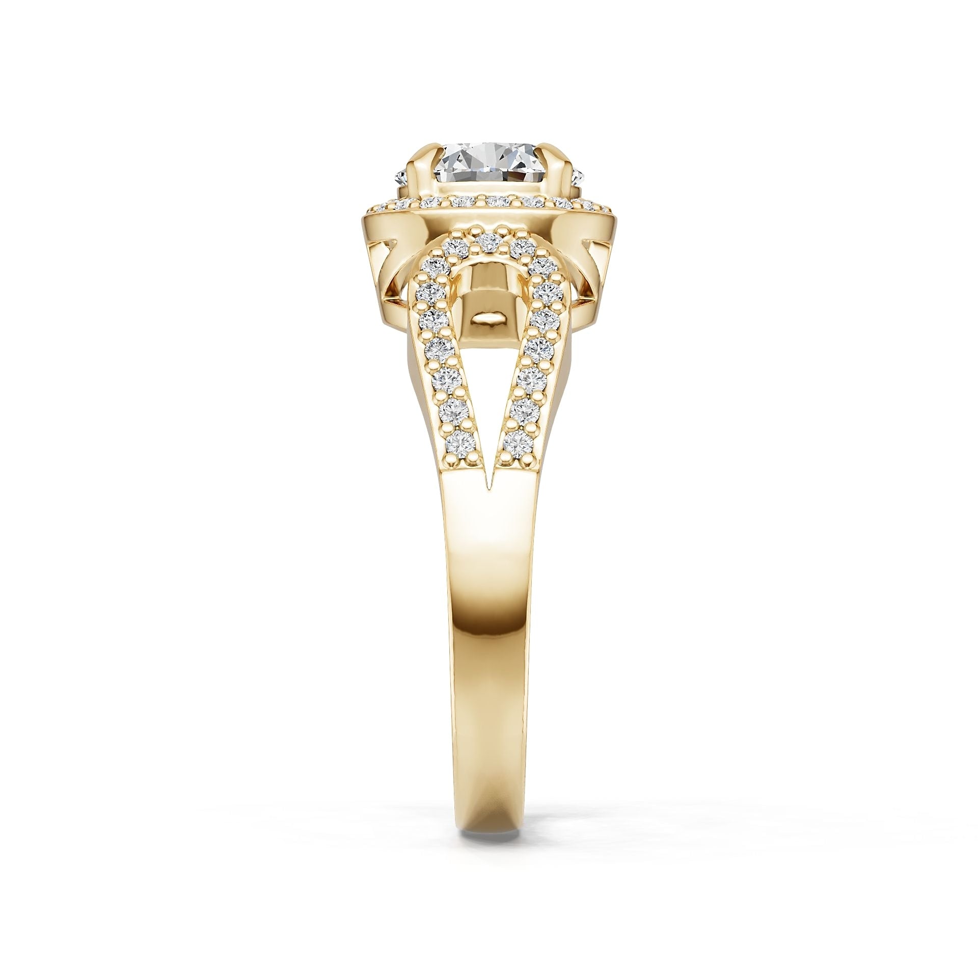 10K Gold Semi Mount Ring Setting Round Ro 6x6mm Moissanite Accent Syz Jewelry