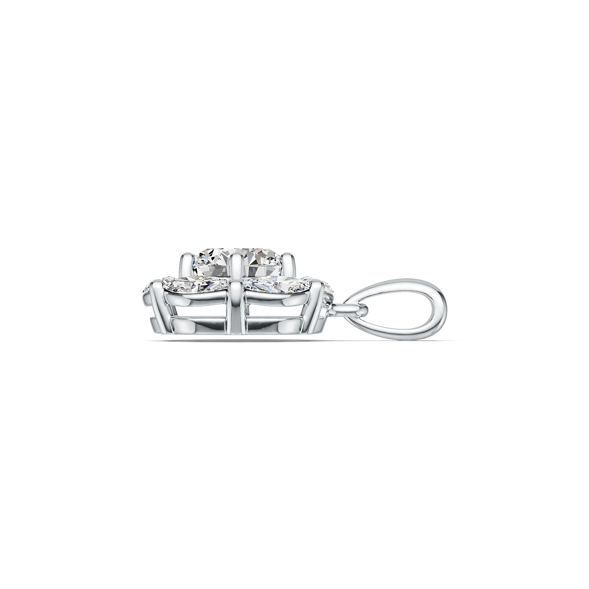 Sterling Silver Semi Mount Pendant Setting Round RD 8X8mm MQ 6X3mm DHJ