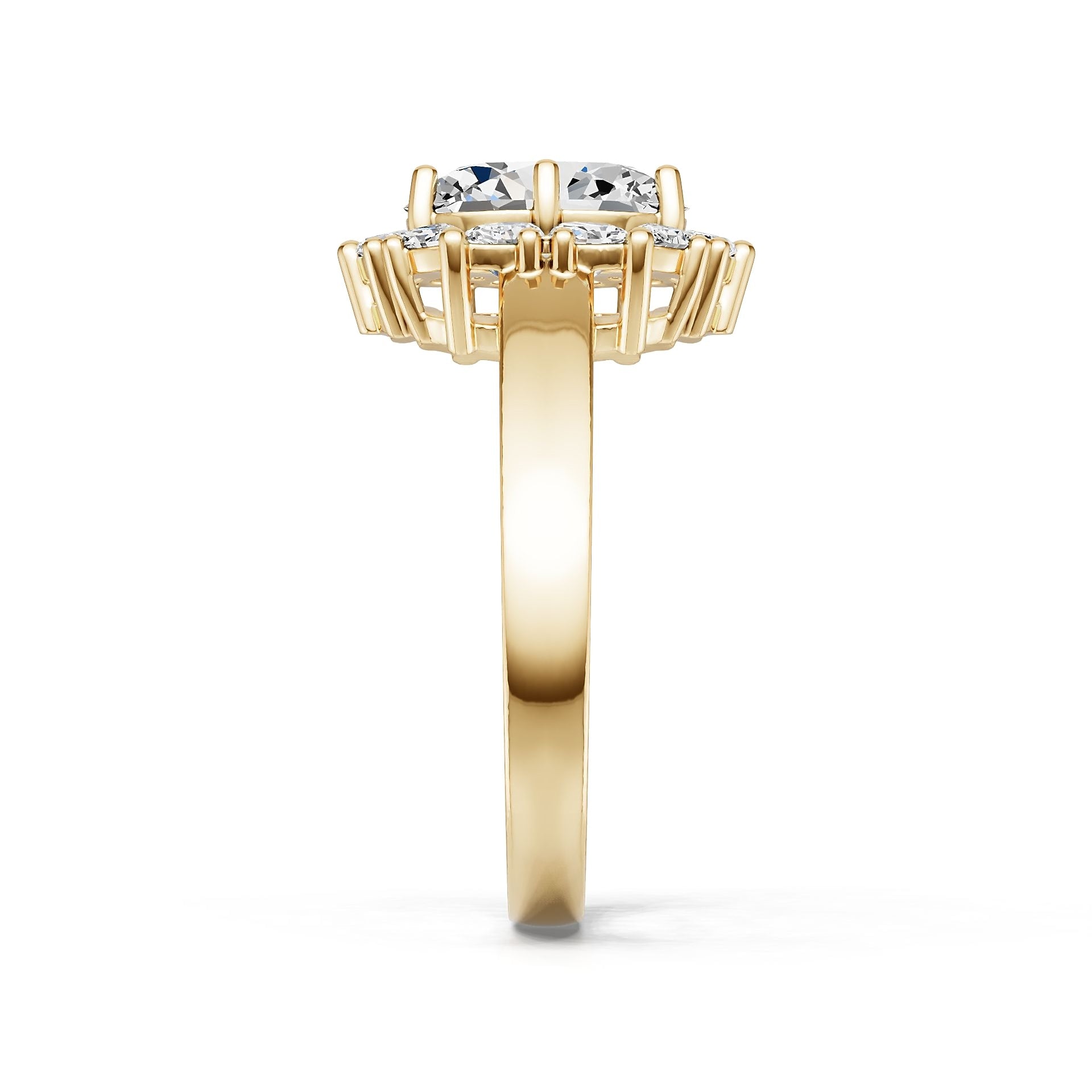 10K Gold Semi Mount Ring Setting Oval Ov 10x8mm Moissanite Accent Syz Jewelry