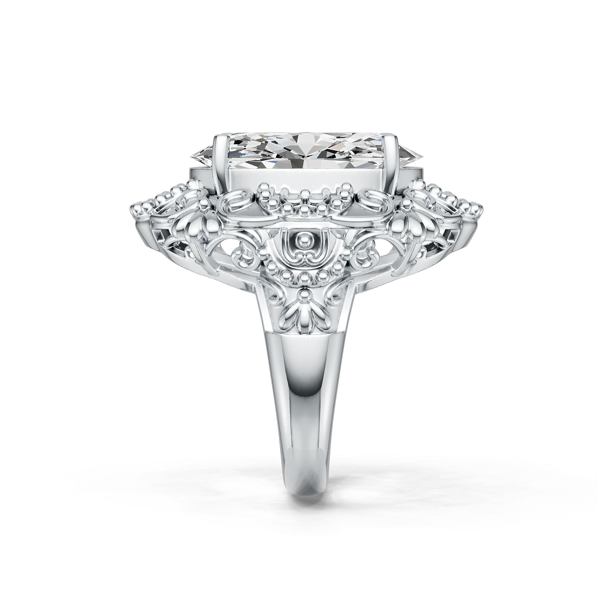 Sterling Silver Semi Mount Ring Setting Oval OV 20X15mm Cocktail Ring DHJ