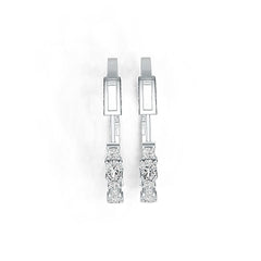 18K Gold Semi Mount Earrings Setting Oval OV 6X4mm Diamond Accent DHJ