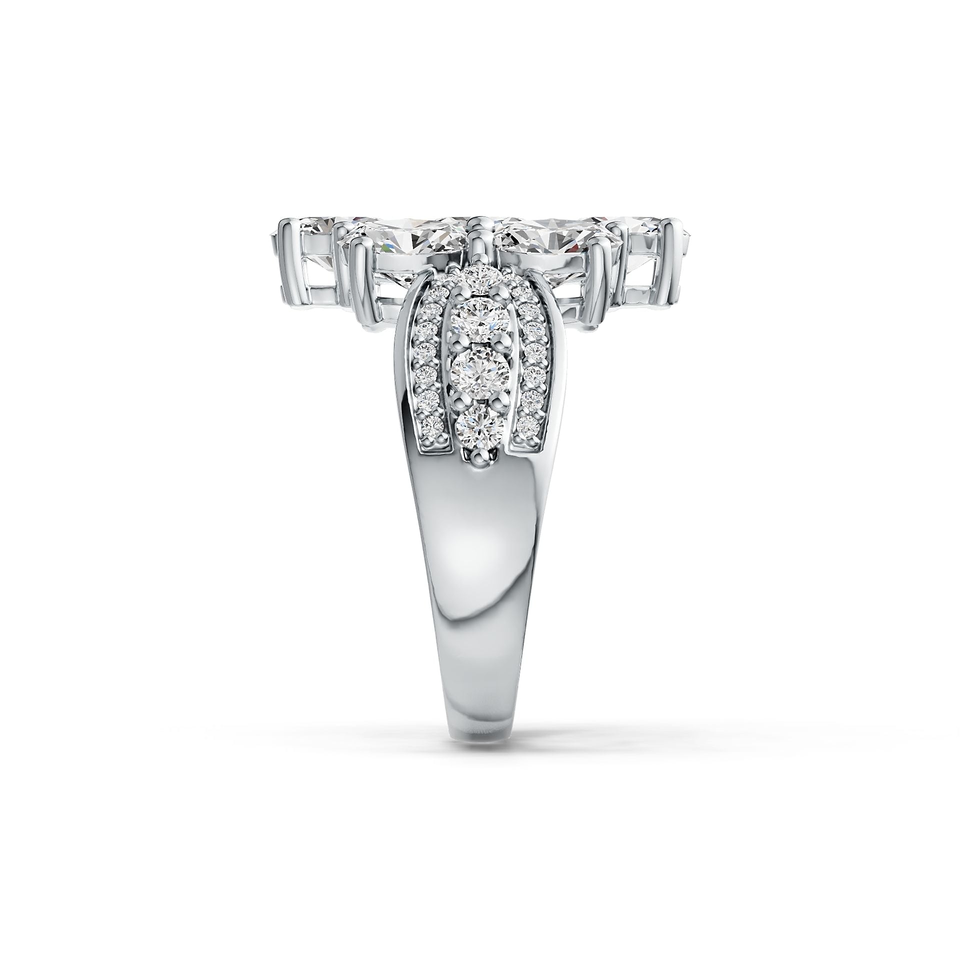 14K Gold Semi Mount Ring Setting Oval OV 6X4mm with White Topaz Diamond Accent DHJ