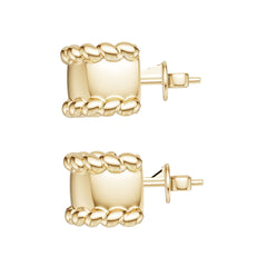 18K Gold Semi Mount Earrings Setting Round Ro 6x6mm Syz Jewelry