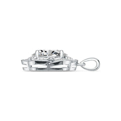 Platinum Semi Mount Pendant Setting Oval OV 12X10mm Diamond Accent DHJ