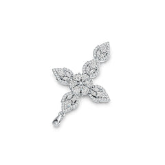Platinum Semi Mount Pendant Setting Pear PE 5X4mm PE 5X3mm MQ 4X2mm Diamond Accent DHJ