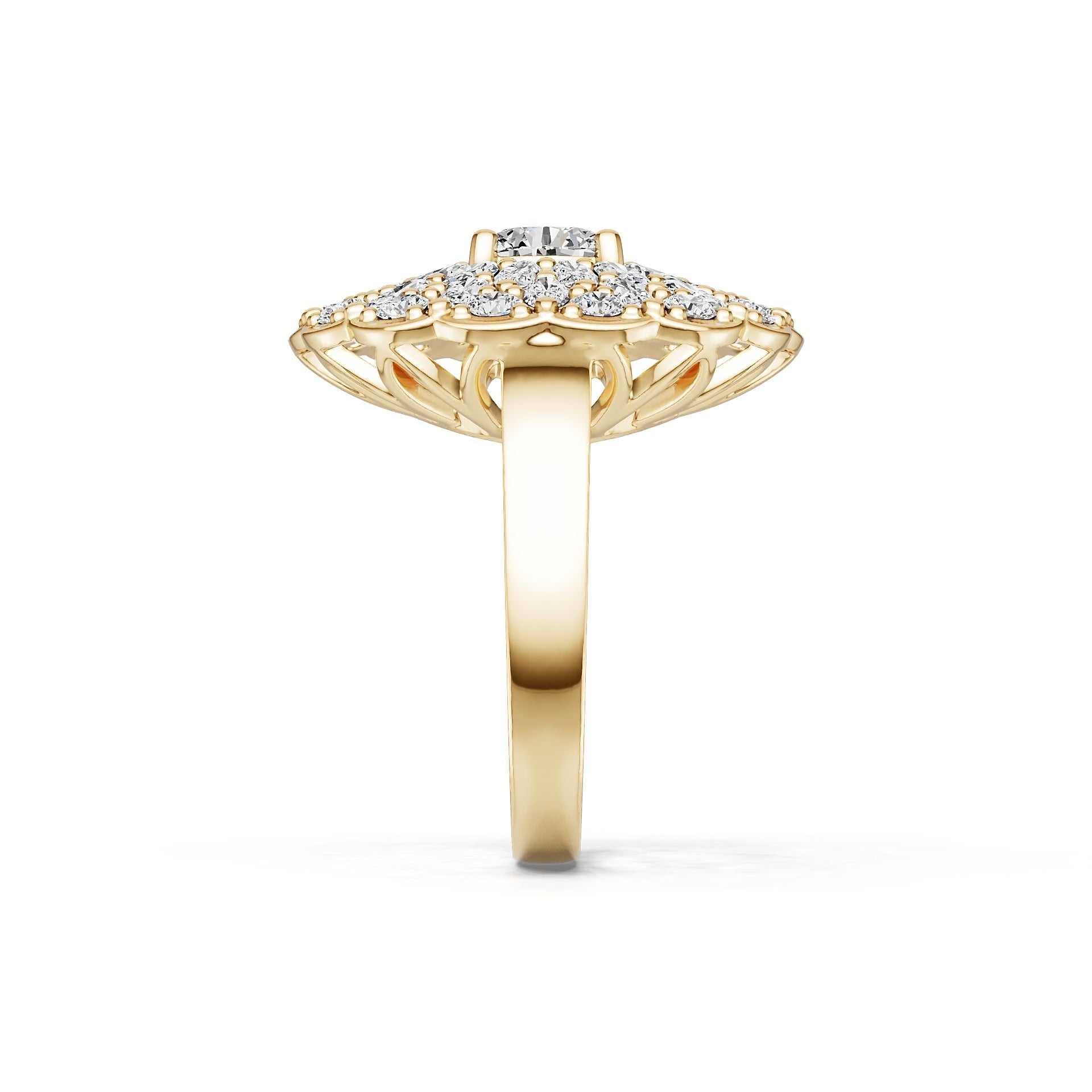 10K Gold Semi Mount Ring Setting Round Ro 4x2mm Syz Jewelry