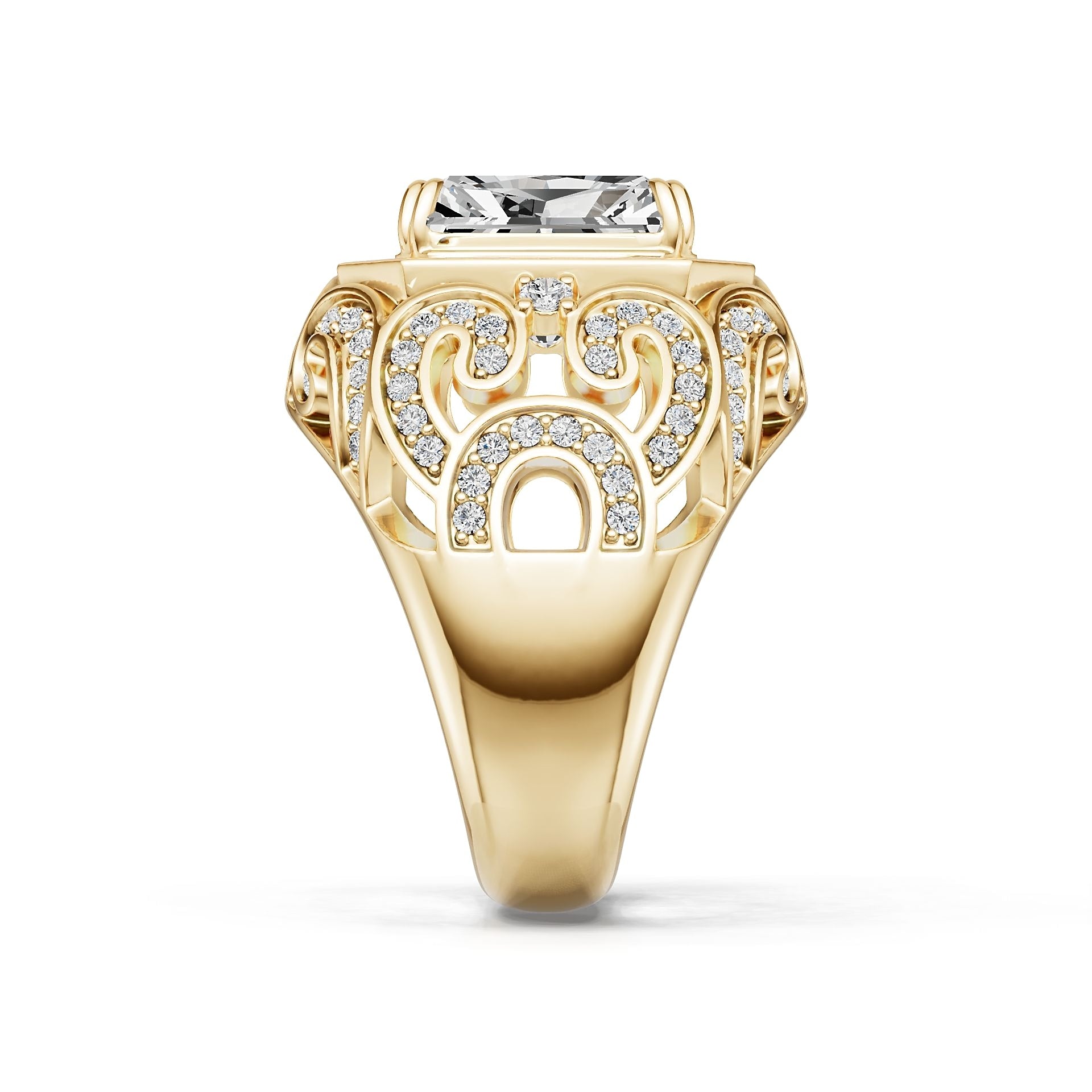 18K Gold Semi Mount Ring Setting Emerald Em 11x9mm Diamond Accent Syz Jewelry