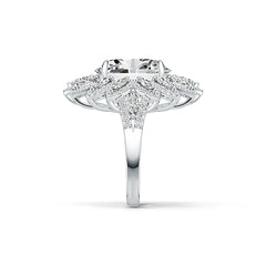 Sterling Silver Semi Mount Ring Setting Oval OV 16X12mm Flower Theme DHJ