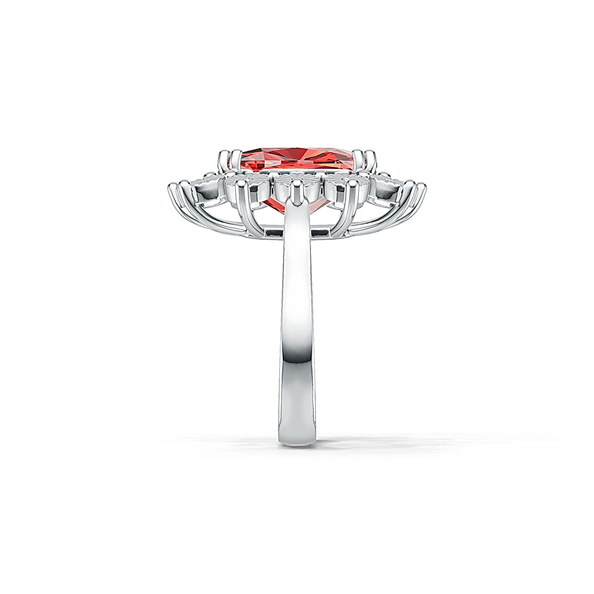 Sterling Silver Semi Mount Ring Setting Cushion CU 14X10mm DHJ