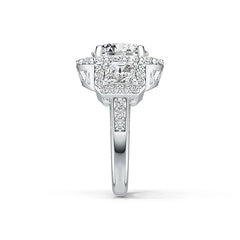 Sterling Silver Semi Mount Ring Setting Round RD 10x10mm Emerald OCT 5x4mm DHJ