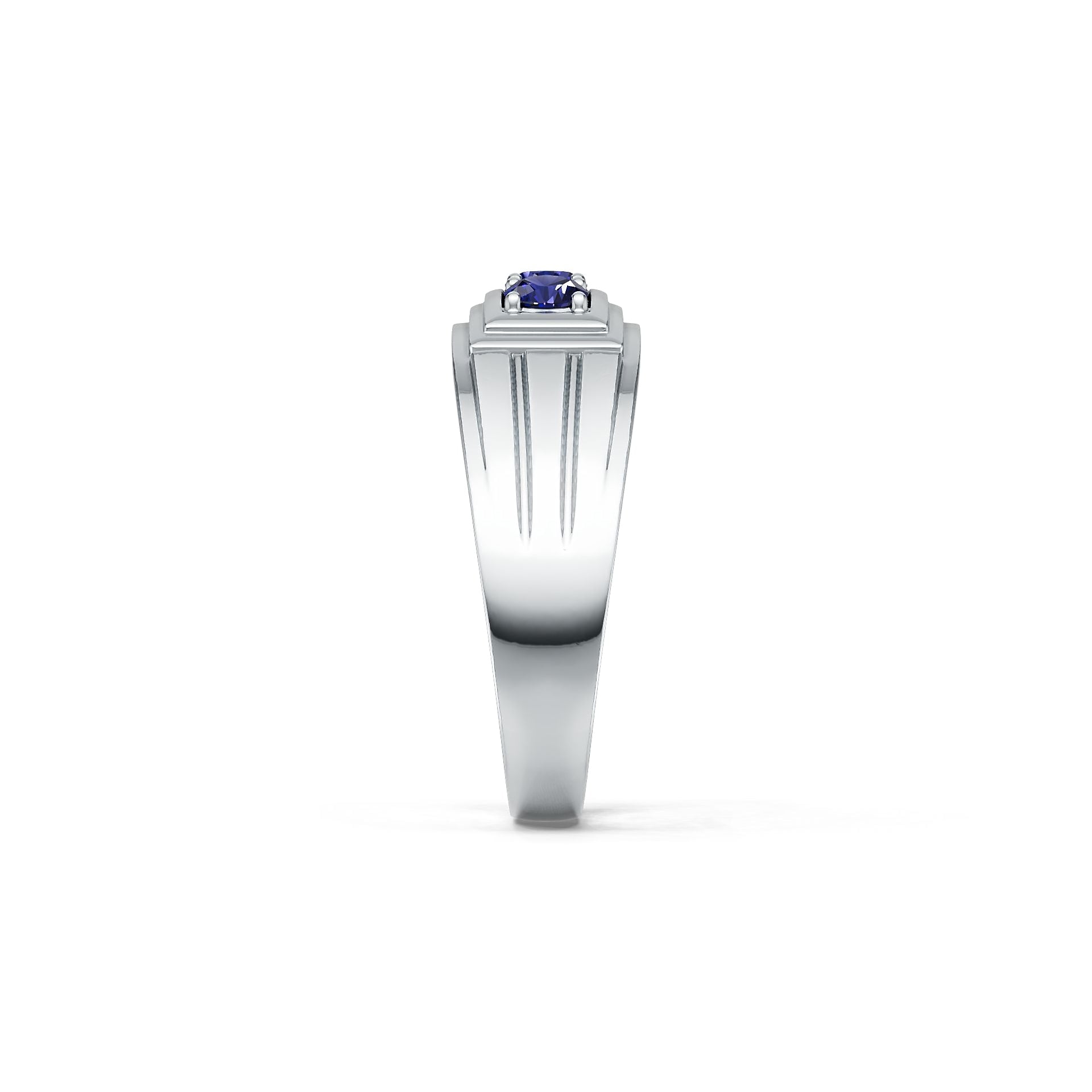Solid Men's Sterling Silver Semi Mount Ring Setting RD 4x4mm 3 Stone Ring Syzjewelry