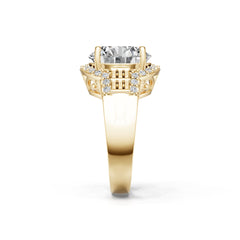 Platinum Semi Mount Ring Setting Round Ro 6x6mm Syz Jewelry
